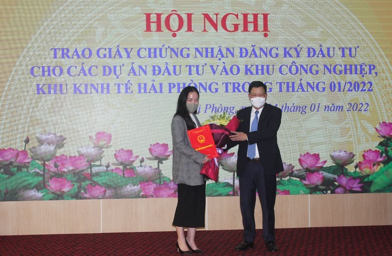 Hải Phòng: Trao chứng nhận đăng ký đầu tư 5 dự án, tổng vốn 229 triệu USD