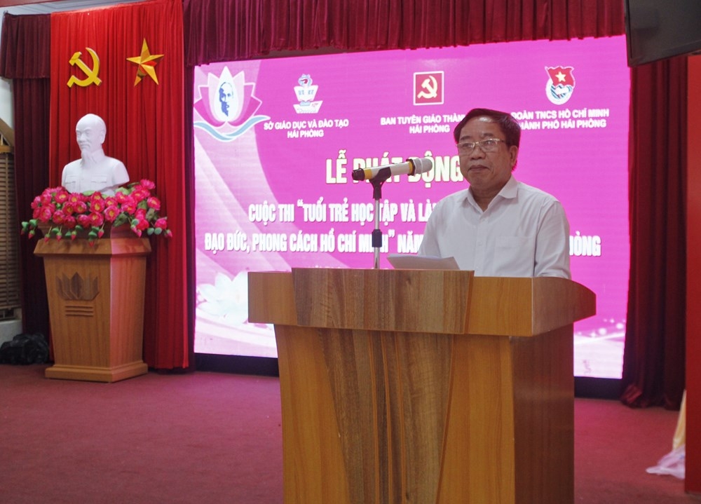 Lãnh đạo Sở Giáo dục và Đào tạo phát động cuộc thi (Ảnh- Haiphong.gov.vn)
