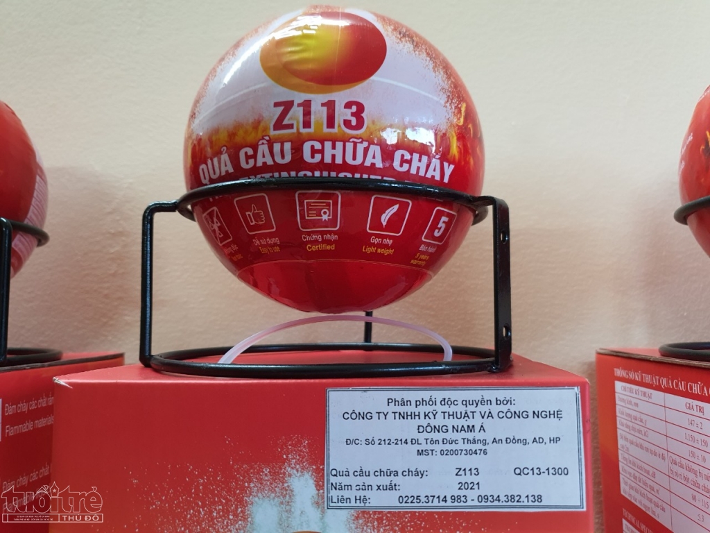 Quả cầu chữa cháy Z113 sẽ tự động dập lửa nếu được đặt đúng vị trí xảy ra cháy