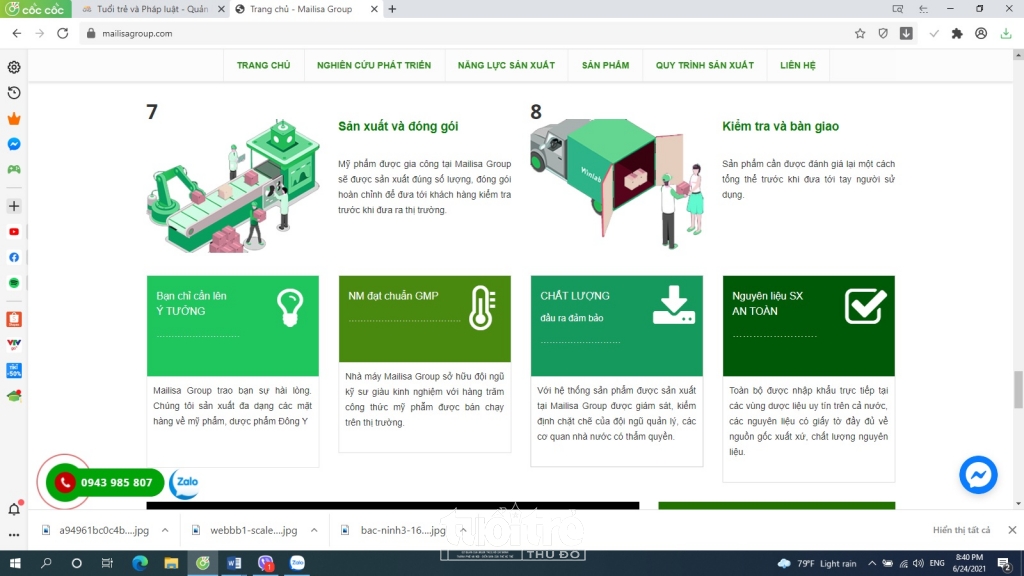 Những hình ảnh giới thiệu về Nhà máy đạt chuẩn GMP của Bộ Y tế.
