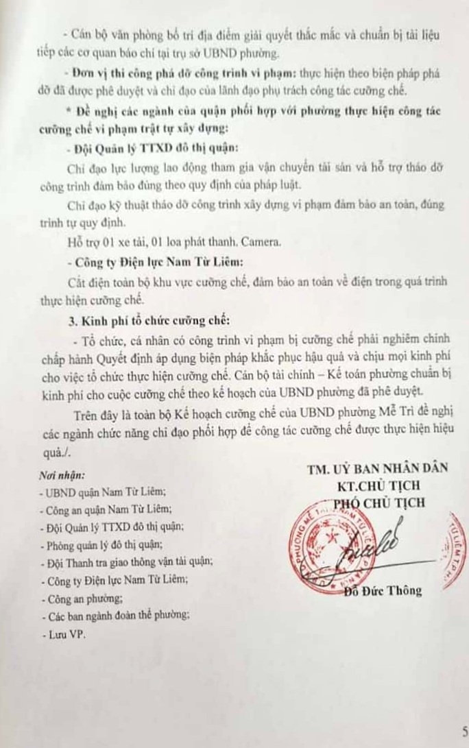 Sai phạm của Công ty CP Beepro: Phường Mễ Trì chuẩn bị lực lượng “hùng hậu” để cưỡng chế