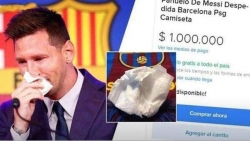Khăn giấy lau nước mắt của Messi khi chia tay Barcelona được rao bán 1 triệu USD