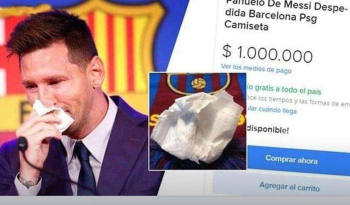 Khắn giấy lau nước mắt của Messi khi chia tay Barcelona được rao bán 1 triệu USD