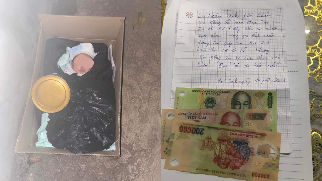 Bắc Giang: Bé gái sơ sinh bị bỏ rơi trong vỏ thùng mì tôm ở vệ đường