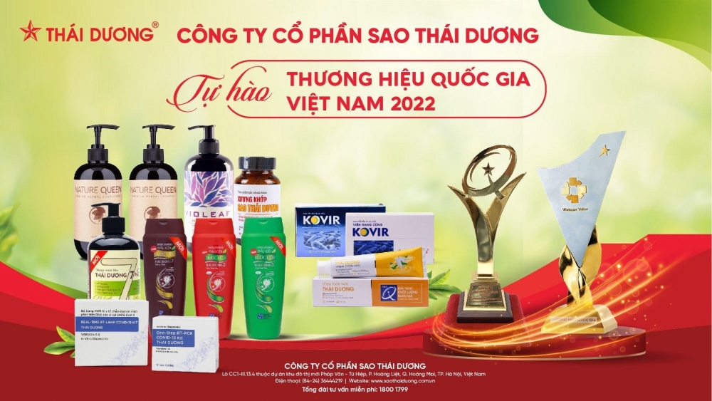 Năm 2022 Sao Thái Dương vinh dự nhận giải thương hiệu quốc gia