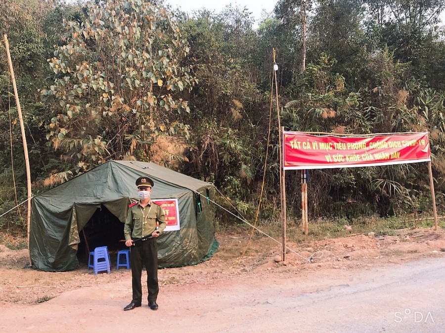 Trung uý Kiều tham gia hoạt động phòng chống tội phạm tại huyện biên giới Mường Nhé - Điện Biên 