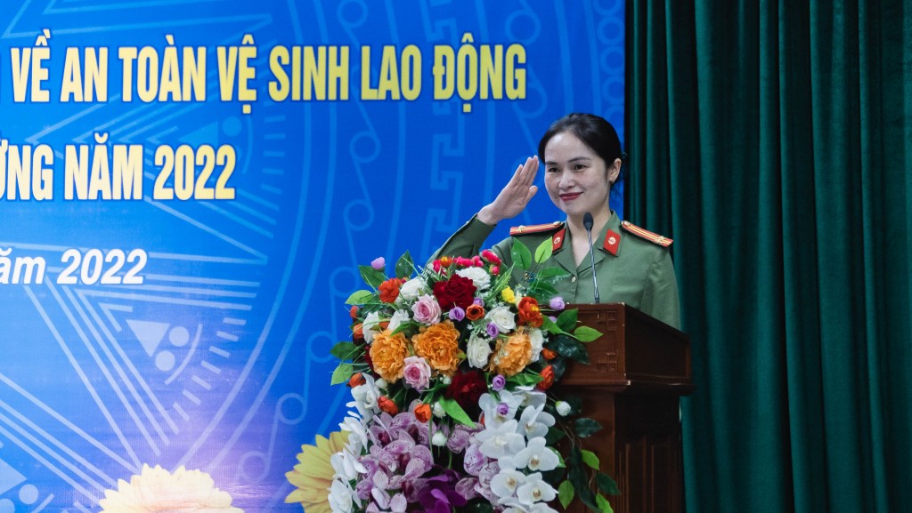 Trung tá Công Thanh Thảo nhấn mạnh một số nhiệm vụ trọng tâm thời gian tới đối với Công đoàn Cảnh sát cơ động