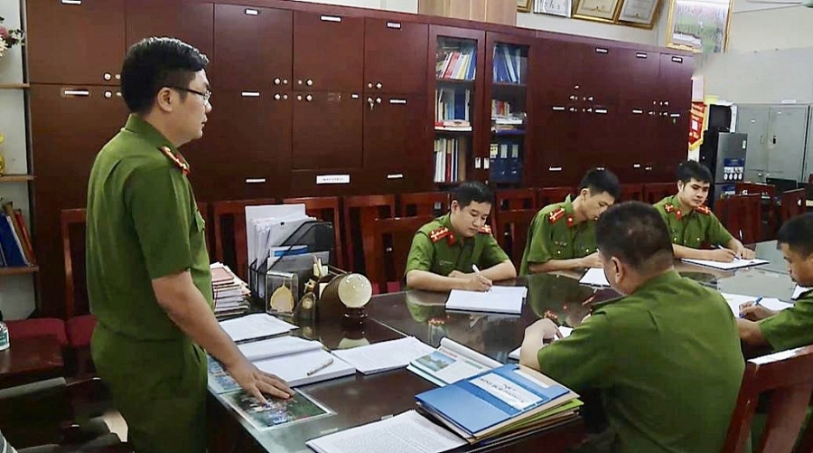 Trung tá Lê Minh Hải cùng đồng đội luôn quyết tâm hoàn thành tốt mọi nhiệm vụ được giao để góp phần giữ bình yên cho Thủ đô