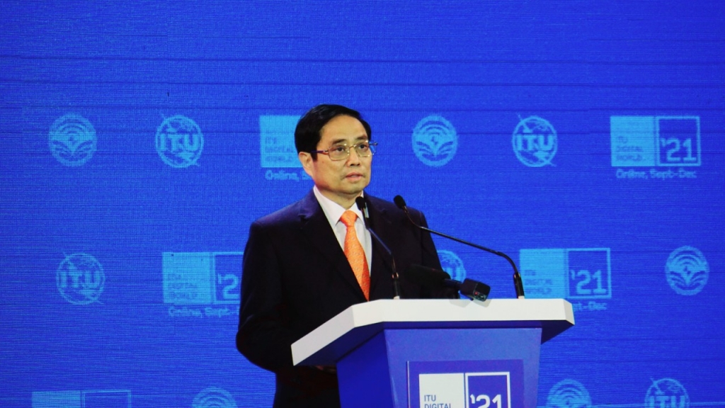 Thủ tướng Chính phủ Phạm Minh Chính phát biểu khai mạc Triển lãm Thế giới Số 2021