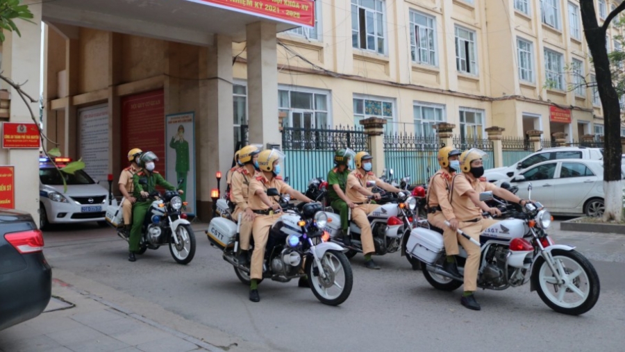 CSGT - trật tự cơ động, Công an TP Thái Nguyên triển khai phương án tuần tra, kiểm soát trật tự an toàn giao thông (ảnh BTN)