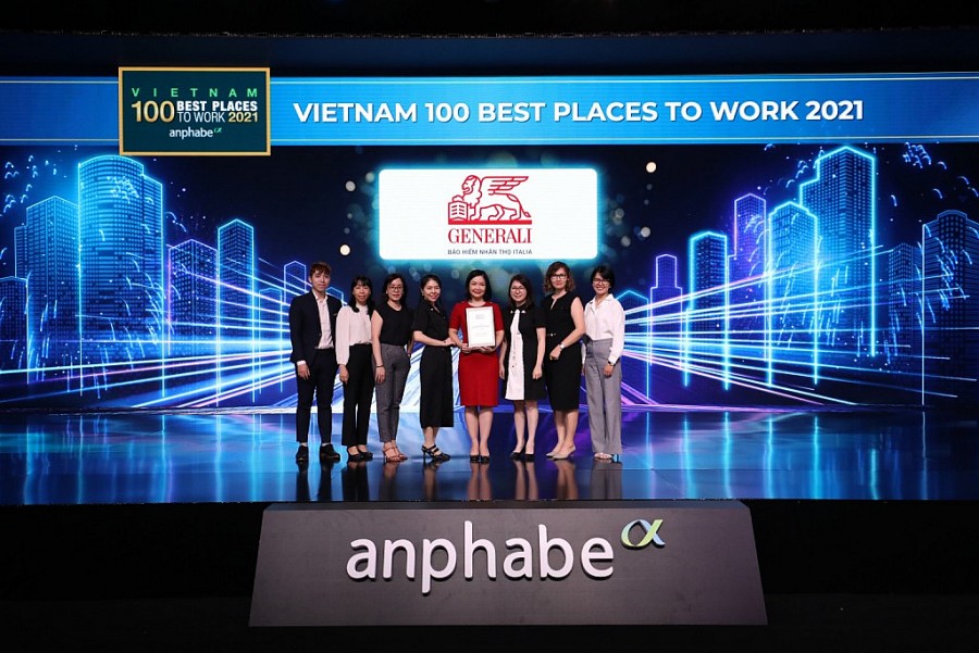 Generali được vinh danh “Top 100 Nơi làm việc tốt nhất Việt Nam 2021” sau khi đã triển khai thành công hàng loạt sáng kiến của chiến lược nhân sự “Hơn cả một nơi làm việc”