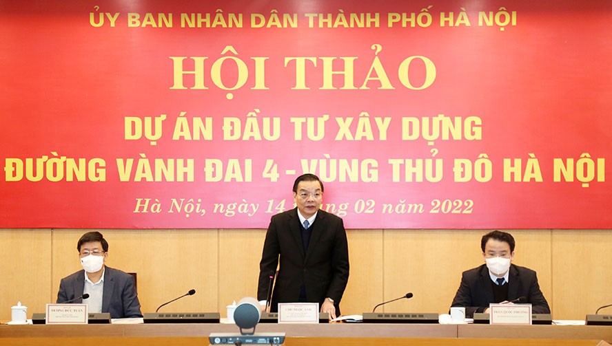 Chủ tịch UBND thành phố Hà Nội Chu Ngọc Anh phát biểu khai mạc hội thảo.