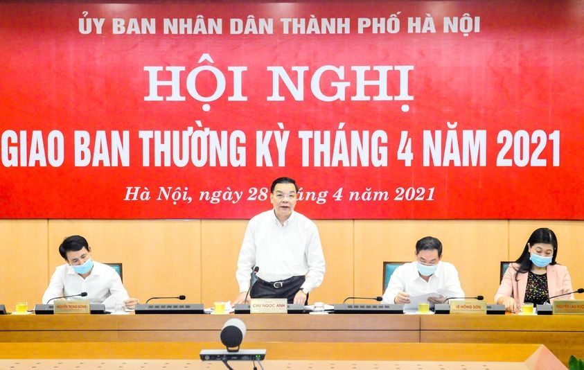 Chủ tịch UBND TP Hà Nội Chu Ngọc Anh phát biểu kết luận hội nghị