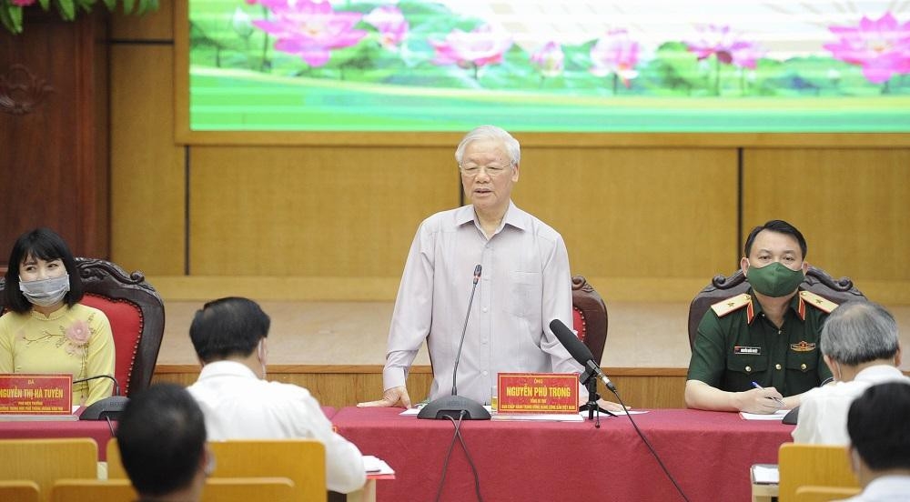 ổng Bí thư Nguyễn Phú Trọng phát biểu tại hội nghị 