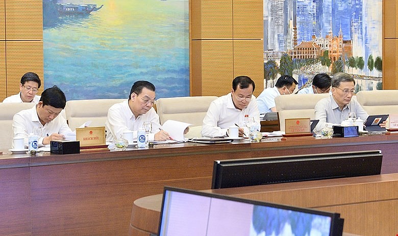 Chủ tịch UBND thành phố Hà Nội Chu Ngọc Anh tham dự phiên thảo luận.