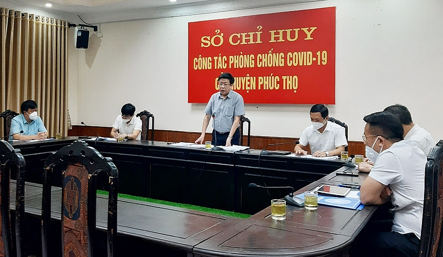  Phó Chủ tịch UBND thành phố Hà Nội Dương Đức Tuấn làm việc với lãnh đạo huyện Phúc Thọ về công tác phòng, chống dịch Covid-19