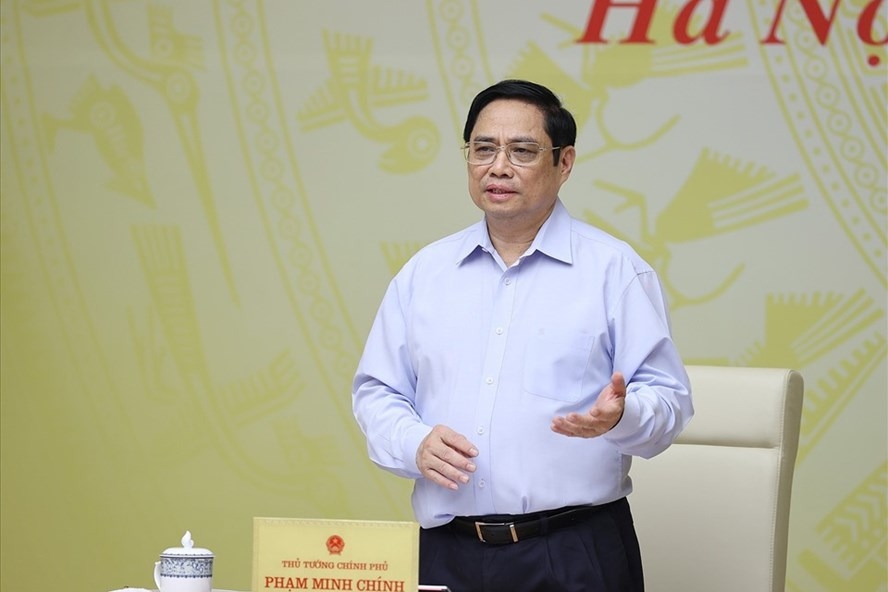 Thủ tướng Chính phủ Phạm Minh Chính phát biểu tại Hội nghị. Ảnh Nhật Bắc