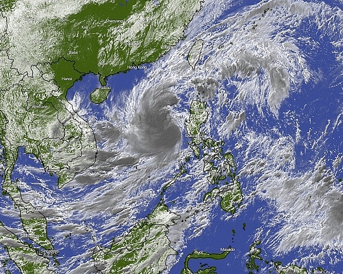 Ảnh mây vệ tinh bão số 9 trên khu vực Biển Đông