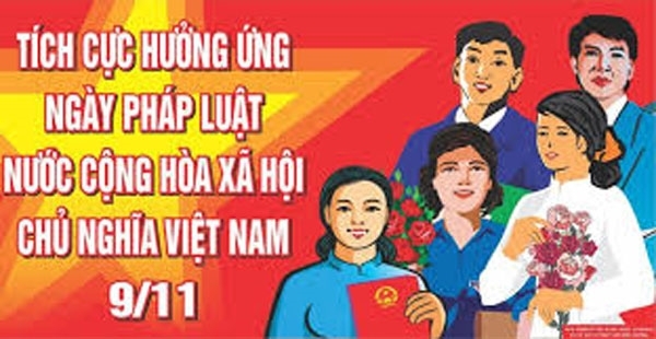 Tranh cổ động ngày pháp luật Việt Nam. Ảnh: Chinhphu.vn 