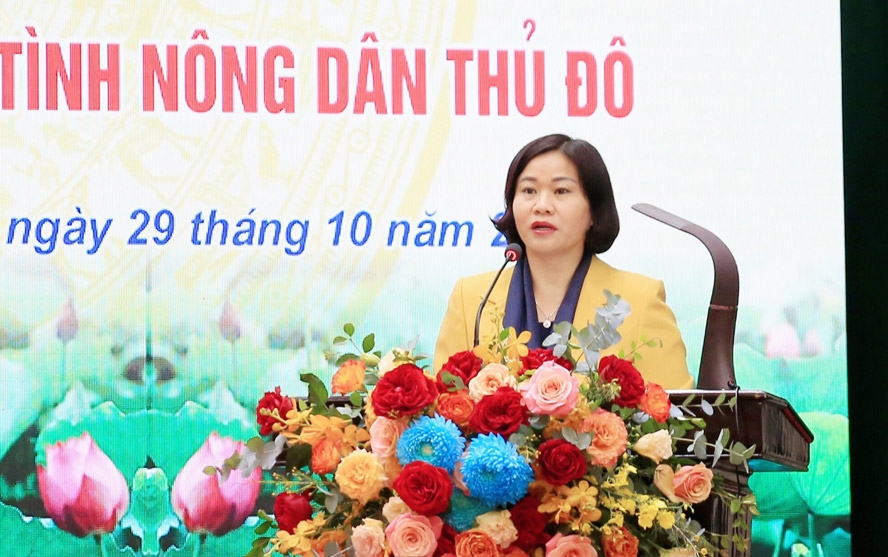 Phó Bí thư Thường trực Thành ủy Hà Nội Nguyễn Thị Tuyến phát biểu chỉ đạo tại hội nghị.