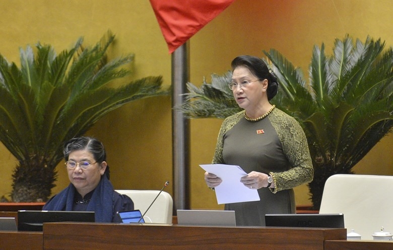Chủ tịch Quốc hội Nguyễn Thị Kim Ngân kết luận phiên chất vấn và trả lời chất vấn. ảnh: Quốc hội