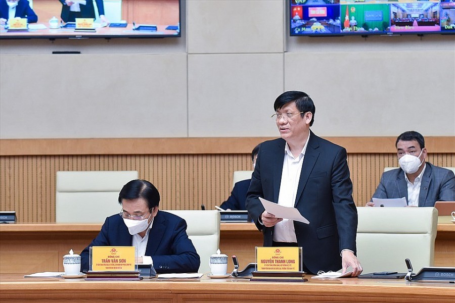 Bộ trưởng Y tế Nguyễn Thanh Long phát biểu tại phiên họp sáng 