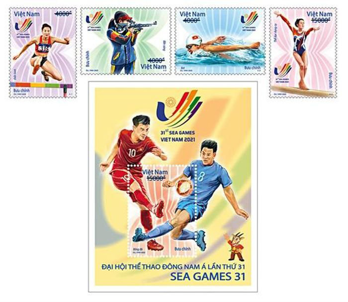 Bộ tem Đại hội Thể thao Đông Nam Á lần thứ 31-SEA Games 31 (Nguồn: Bộ TT&TT)