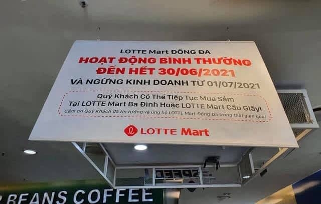 Lotte Mart tuyên bố đóng cửa một siêu thị ở Hà Nội