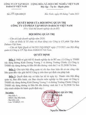 “Miếng bánh” dự án BT hết thời, “ông trùm” chăn nuôi Dabaco giải thể 2 công ty