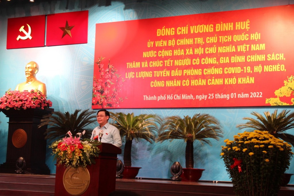 Chủ tịch Quốc hội Vương Đình Huệ phát biểu tại chương trình