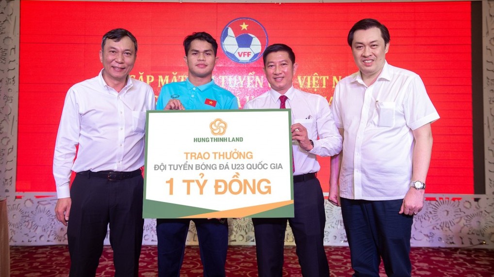 Hưng Thịnh Land thưởng nóng 1 tỷ đồng cho U23 Việt Nam