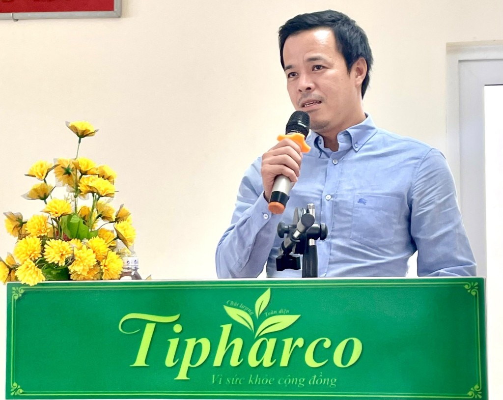 Ông Đặng Việt Anh - Phó Chủ tịch HĐQT của Tipharco (DTG) phát biểu tại ĐHĐCĐ 2022