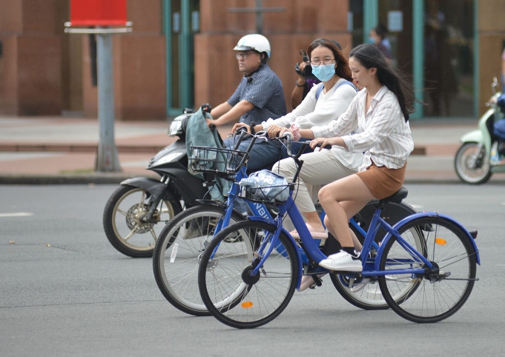 Xe đạp thuộc mô hình Mobike cho chạy thử ở Quận 1 (Ảnh minh họa)