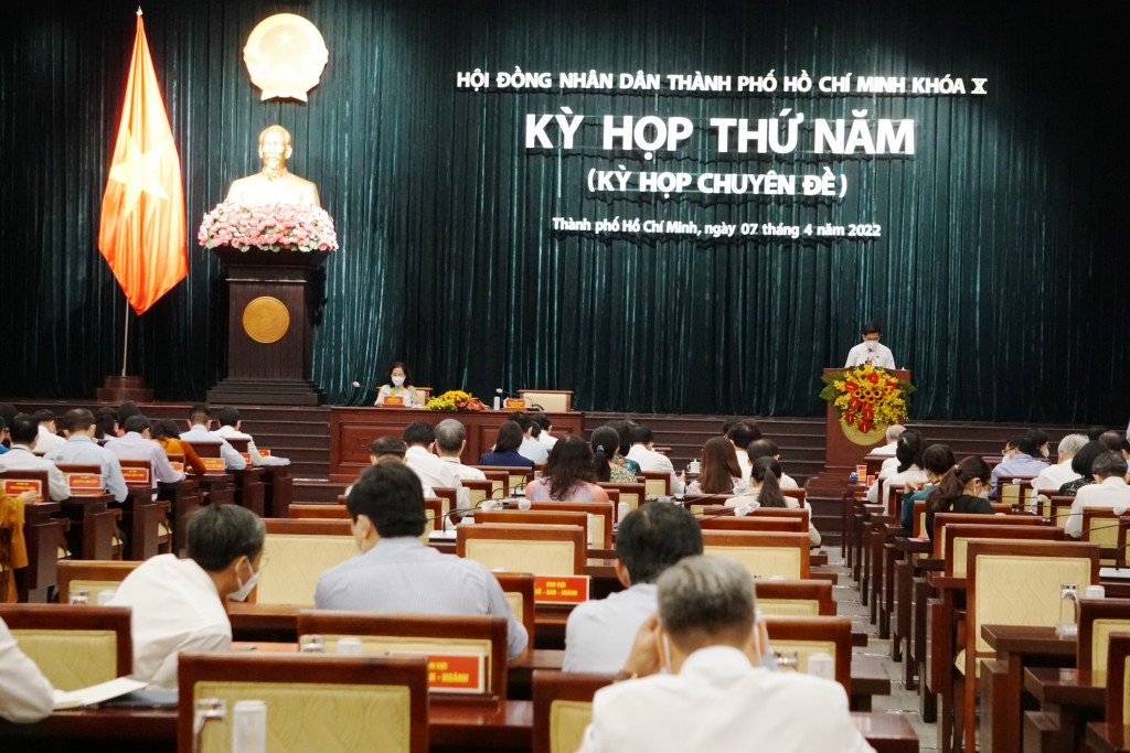 Quang cảnh kỳ họp thứ năm HĐND TP Hồ Chí Minh khóa X