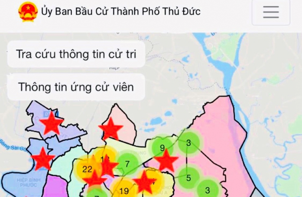 Giao diện chuyên trang về bầu cử đại biểu Quốc hội