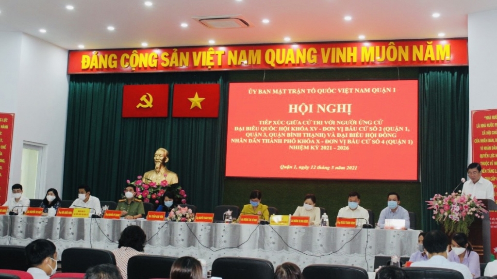 Ủy ban MTTQ Việt Nam quận 1 tổ chức Hội nghị tiếp xúc cử tri với người ứng cử đại biểu Quốc hội khóa XV 