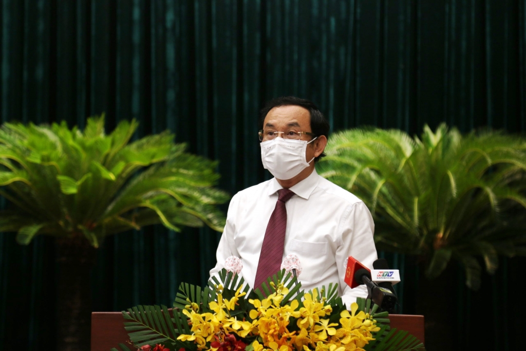 Bí thư Thành ủy TP HCM Nguyễn Văn Nên phát biểu tại kỳ họp