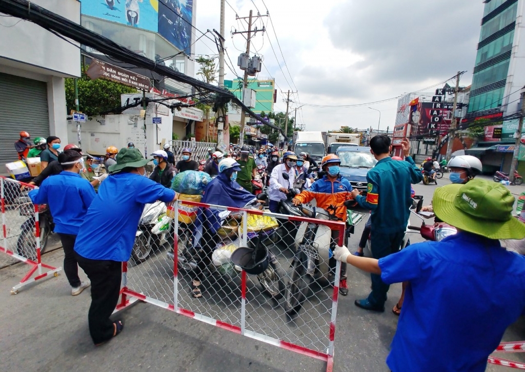 một chốt kiểm soát tại quận Gò Vấp liên thông Quận 12