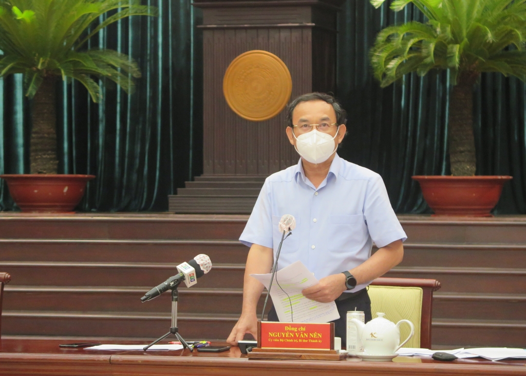 Bí thư Thành ủy TP HCM Nguyễn Văn Nên ghi nhận vai trò của báo chí, truyền thông trong việc tuyên truyền phòng chống dịch bệnh Covid-19 trên địa bàn Thành phố