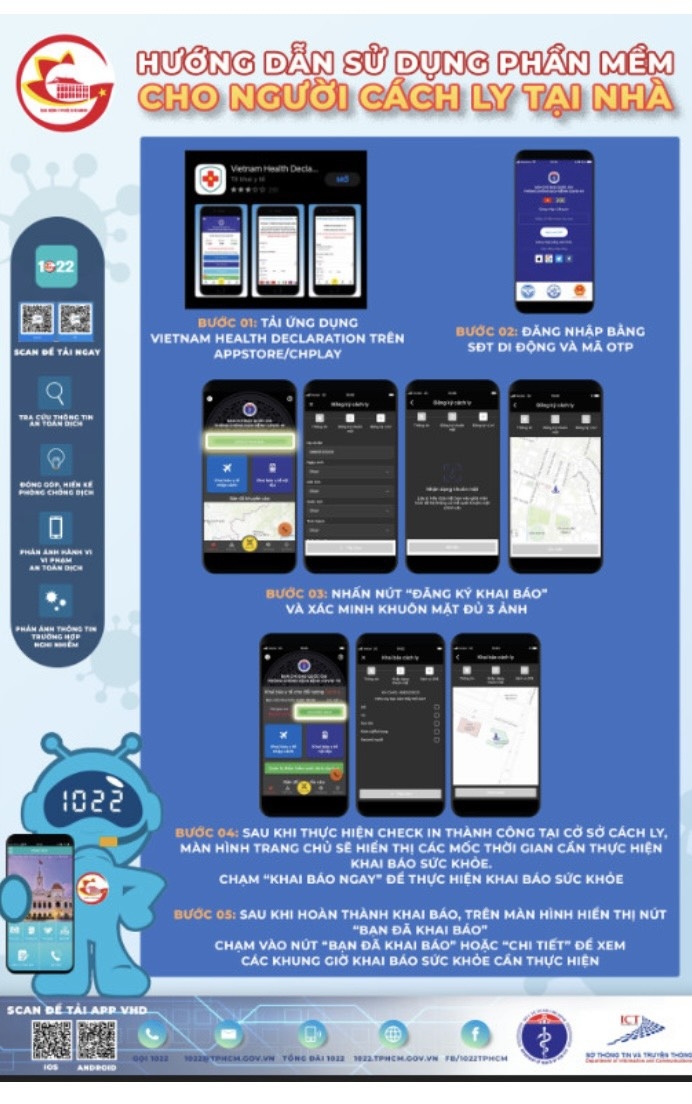 Hướng dẫn sử dụng phần mềm cho người cách ly tại nhà