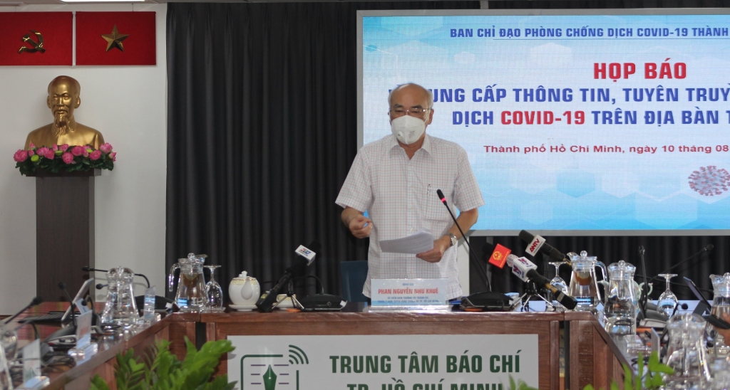 Trưởng ban Tuyên giáo Thành ủy TP Hồ Chí Minh Phan Nguyễn Như Khuê chủ trì buổi họp báo