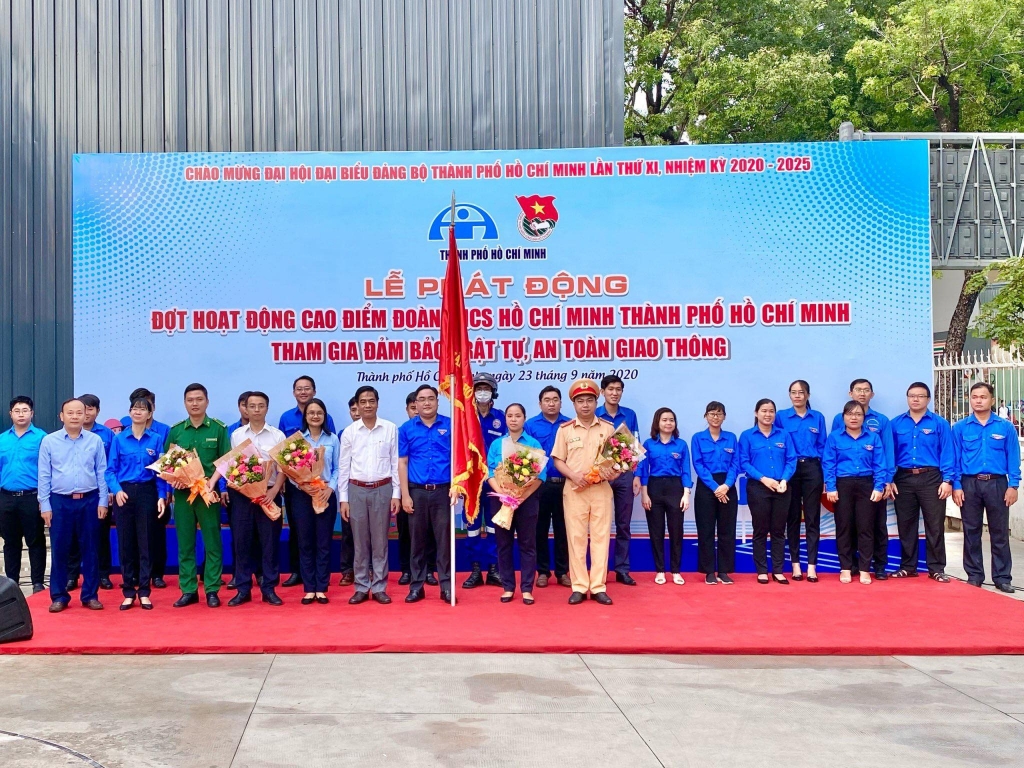 Lễ phát động đợt hoạt động cao điểm Đoàn TNCS Hồ Chí Minh TP HCM tham gia đảm bảo trật tự, an toàn giao thông năm 2020