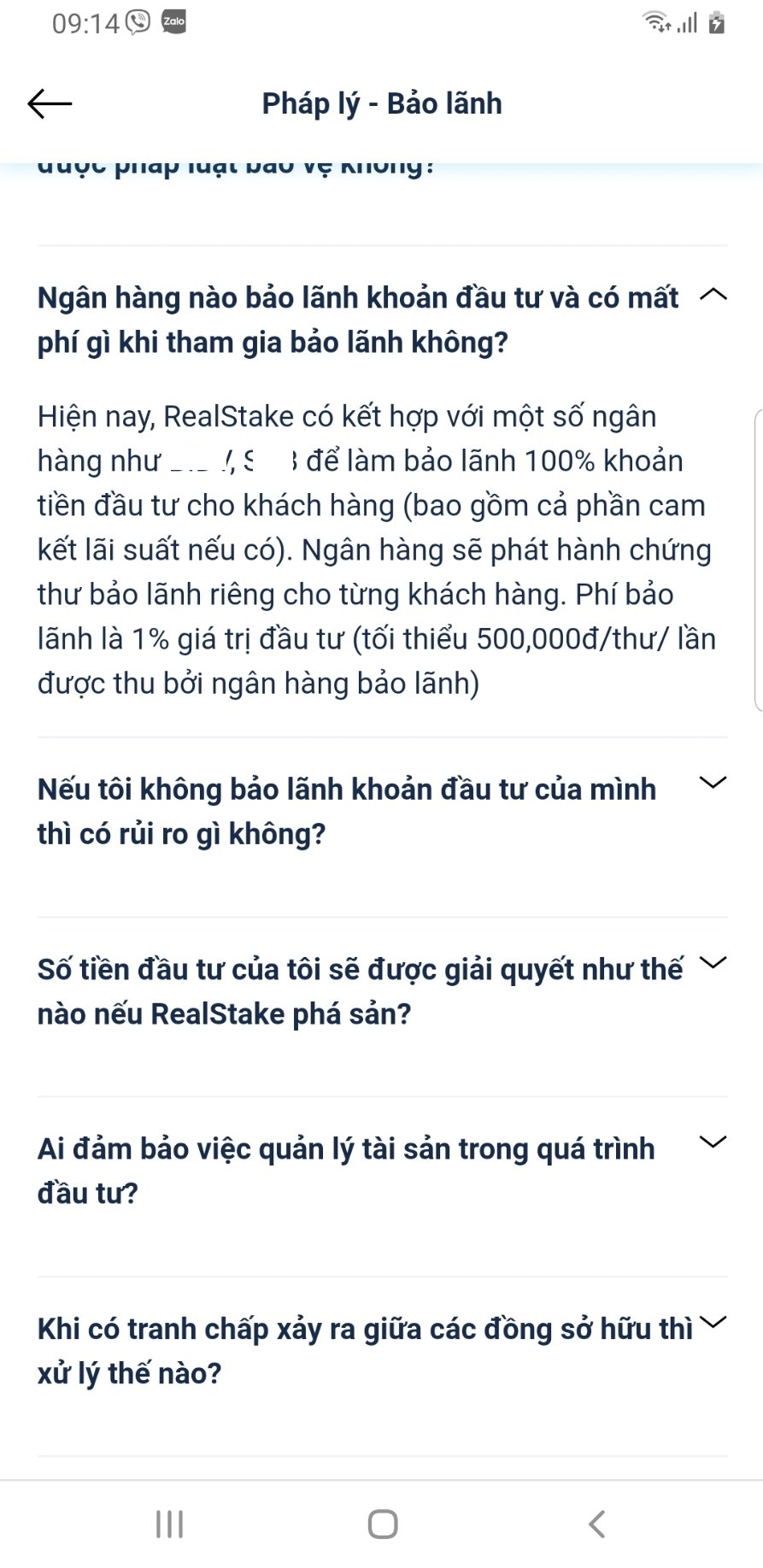 Thay thế vào đó là một số tên ngân hàng khác được giới thiệu sẽ bảo lãnh cho các khách hàng của RealStake với hình thức không khác gì như cách họ quảng cáo với Bản Việt trước đây