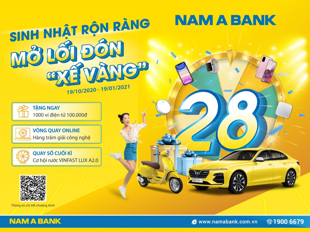 Rước “xế vàng” cùng ngàn ưu đãi mừng sinh nhật Nam Á Bank