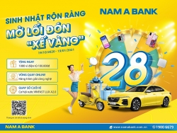 Rước “xế vàng” cùng ngàn ưu đãi mừng sinh nhật Nam Á Bank