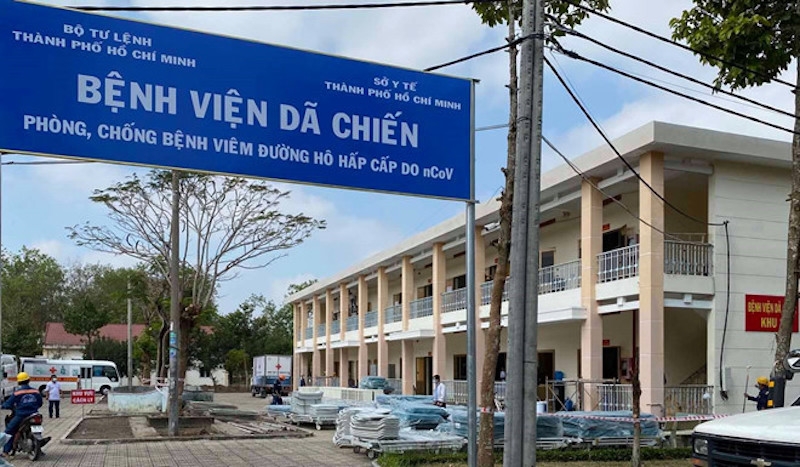 Bệnh viện dã chiến cơ sở 1 nằm trong khuôn viên trường Quân sự TP HCM (xã Nhuận Đức, huyện Củ Chi)