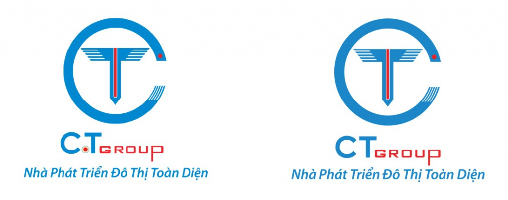 Logo cũ (bên trái) và Logo mới (bên phải) của CT Group