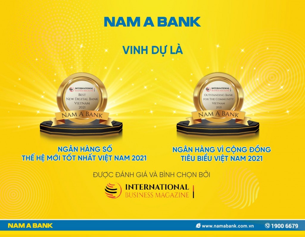 Nam A Bank nhận “cú đúp” giải thưởng quốc tế uy tín