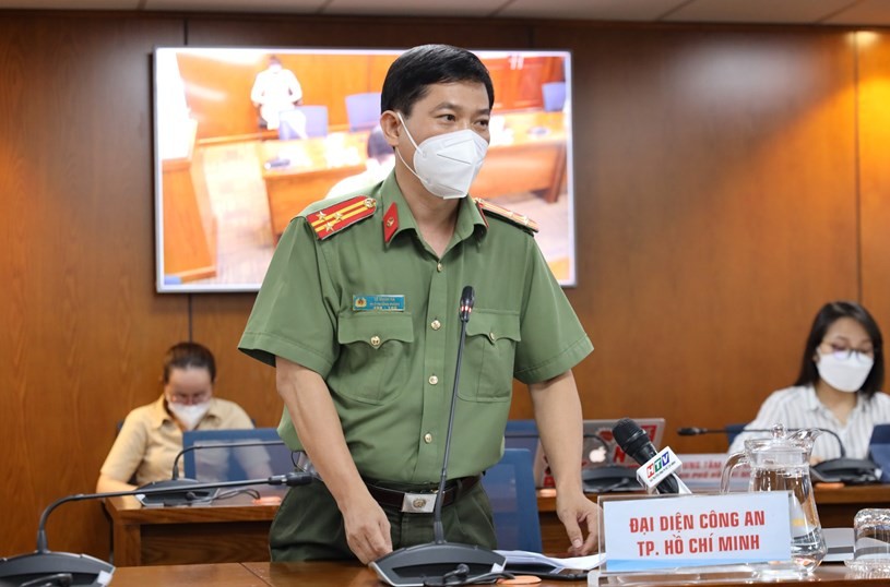 Thượng tá Lê Mạnh Hà – Phó Trưởng phòng Tham mưu (Công an TP) thông tin về các nhóm giải pháp kéo giảm các loại tội phạm.