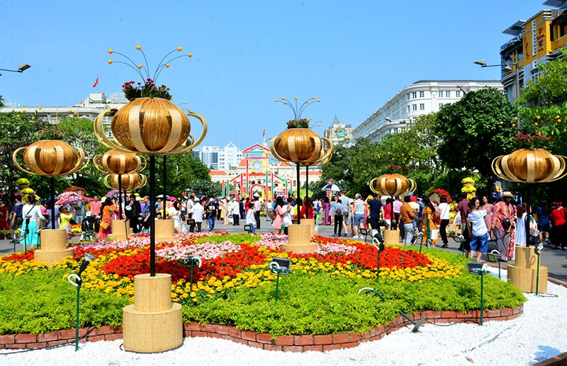 Lễ hội đường hoa xuân ở phố đi bộ Nguyễn Huệ (Ảnh minh họa)